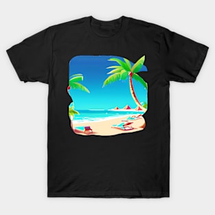 Summer lover, beach, palm trees. T-Shirt